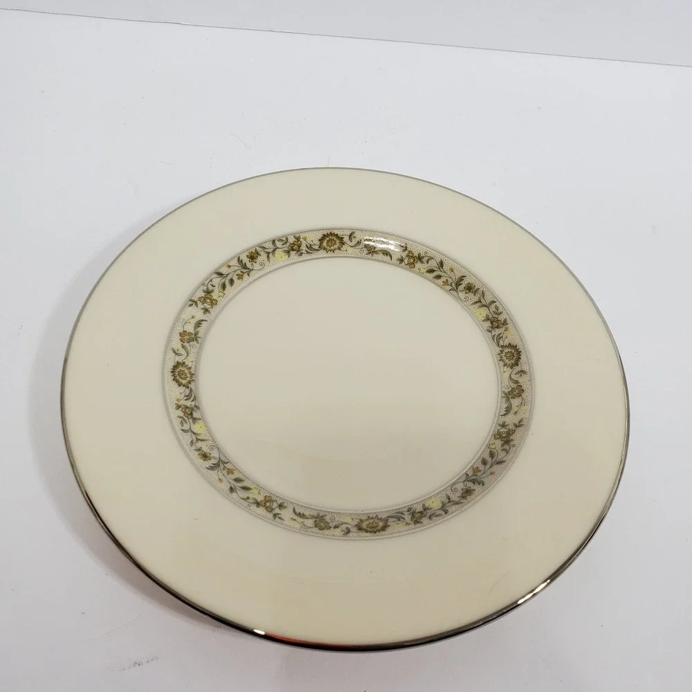 Lenox Springdale Cup Saucer Salad Dinner & Bread Plates 5 Pieces Platinum Trim